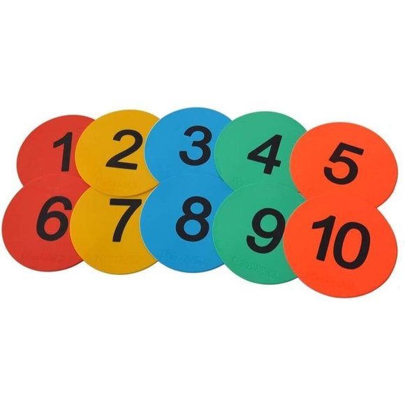 Eco Walker 8inch Numbered Floor Spot Markers Set of 5 1-10 - Picture 1 of 4